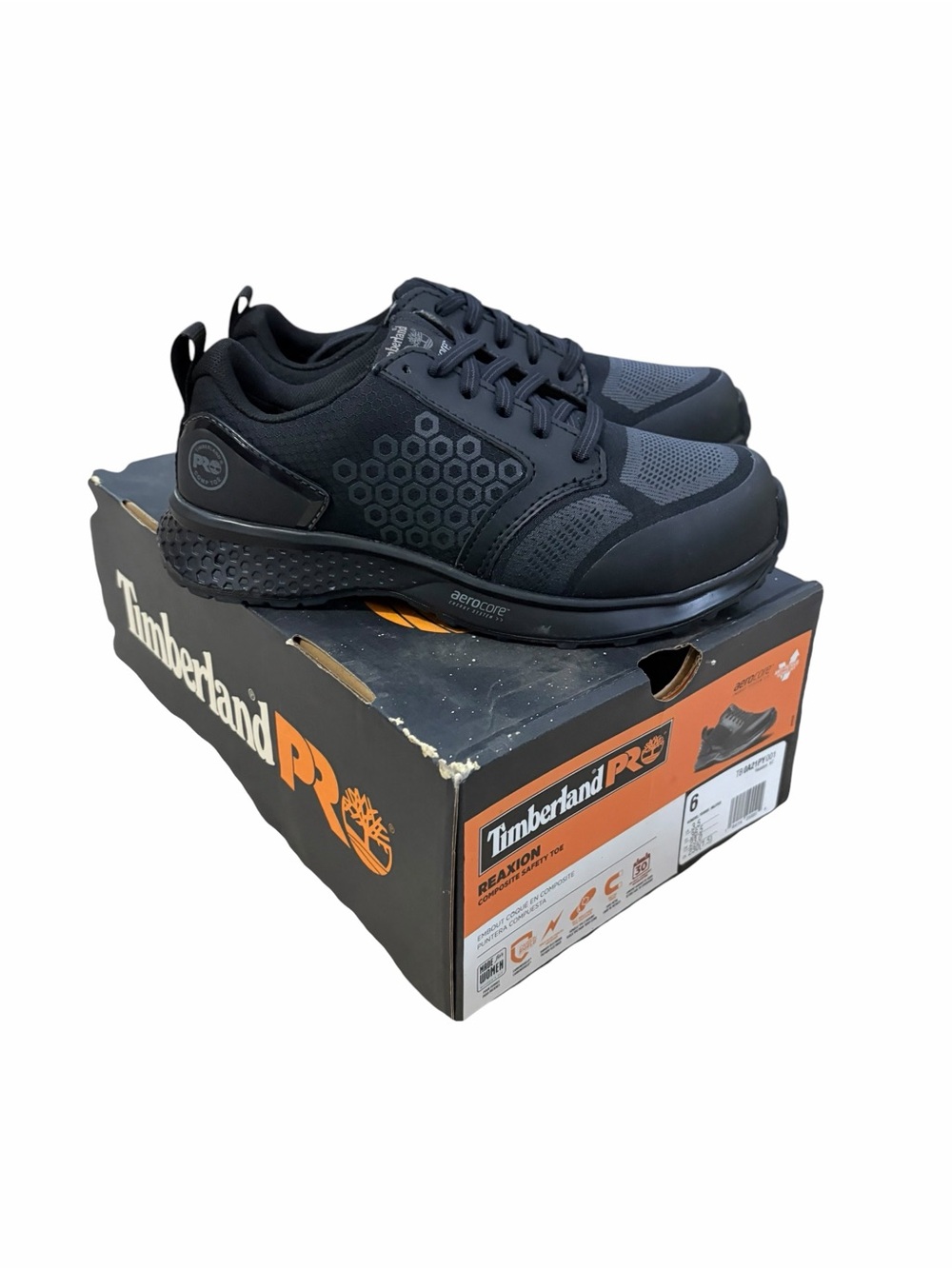 NEW Timberland PRO Reaxion Composite Safety Toe Women's 6 Work Shoes Black